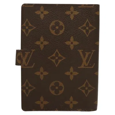 Pre-owned Louis Vuitton Agenda Cover Brown Canvas Wallet  ()