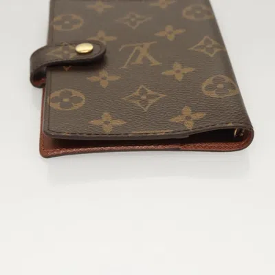 Pre-owned Louis Vuitton Agenda Cover Brown Canvas Wallet  ()