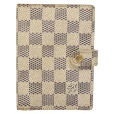 Pre-owned Louis Vuitton Agenda Cover White Canvas Wallet  ()