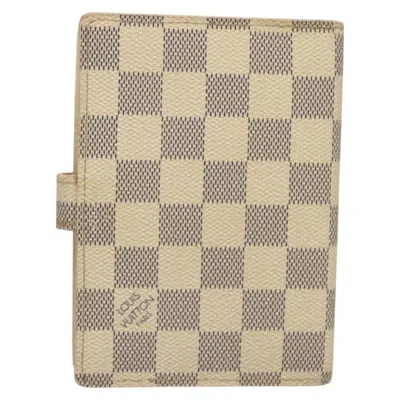 Pre-owned Louis Vuitton Agenda Cover White Canvas Wallet  ()