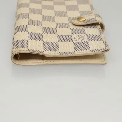 Pre-owned Louis Vuitton Agenda Cover White Canvas Wallet  ()