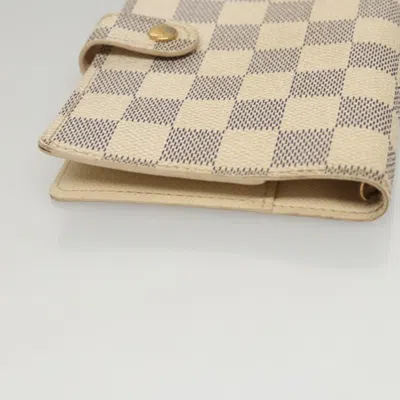 Pre-owned Louis Vuitton Agenda Cover White Canvas Wallet  ()