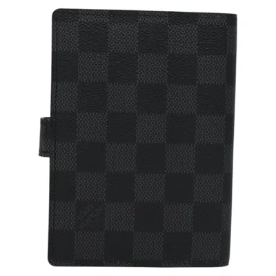 Pre-owned Louis Vuitton Agenda Pm Black Canvas Wallet  ()
