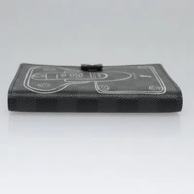 Pre-owned Louis Vuitton Agenda Pm Black Canvas Wallet  ()