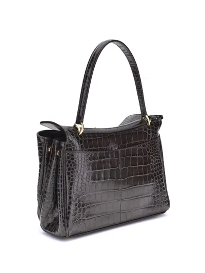 Balenciaga Rodeo Shoulder Bag In Crocodile-print Leather