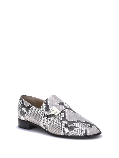 Ferragamo Python Print Leather Loafers In Animal Print