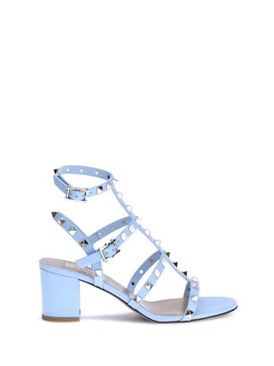 Valentino Rockstud Sandals In Blue