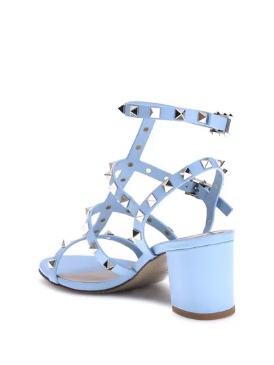 Valentino Rockstud Sandals In Blue
