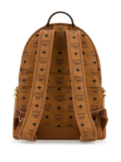 Mcm Zaino Stark Piccolo In Tela Stampata  Donna In Brown