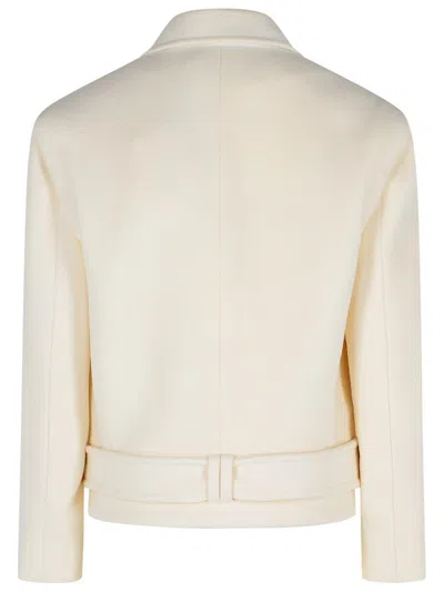 Balmain Short 'caban' Virgin Wool And Cashmere Jacket In Neutral