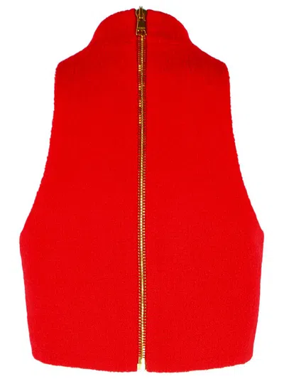 Balmain High-neck Button-detail Top