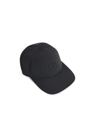 C.p. Company Logo-embroidered Baseball Cap In Black