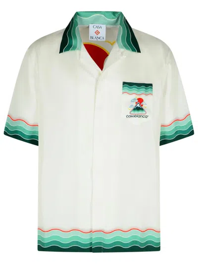 Casablanca Convertible-collar Printed Silk-twill Shirt In Multi