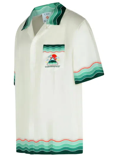 Casablanca Convertible-collar Printed Silk-twill Shirt In Multi