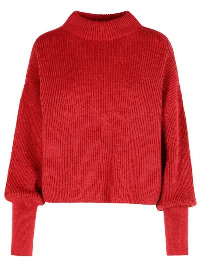Closed Raspberry Alpaca Blend Sweater In Red