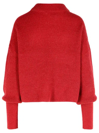 Closed Raspberry Alpaca Blend Sweater In Red