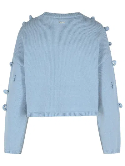 Jw Anderson 'crop' Sweater In Light Blue Cotton Blend In Blue
