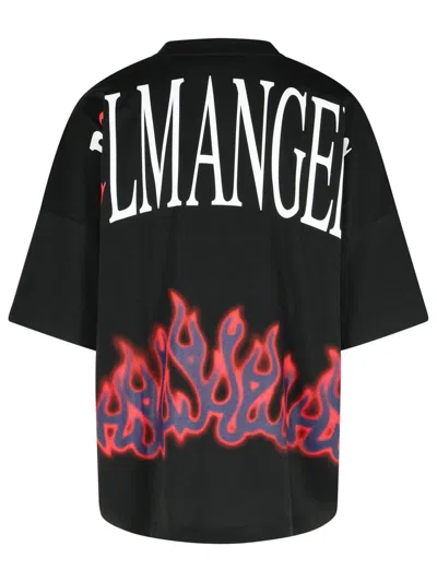 Palm Angels Flames Over T-shirt In Black
