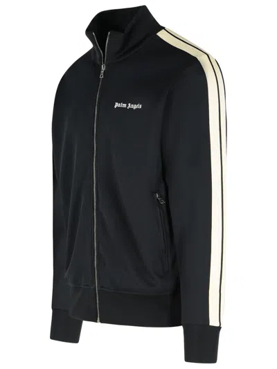 Palm Angels 'classic Logo' Black Sweatshirt With Logo Printed On The Front In Black