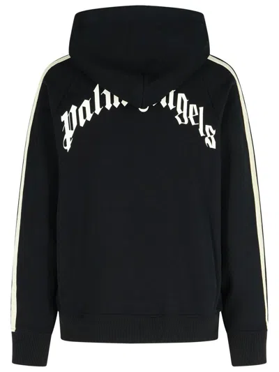 Palm Angels Black Cotton Sweatshirt Men In Black