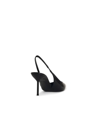 Paris Texas 'lisia' Black Leather Slingbacks