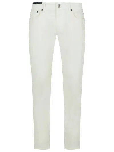 Pt05 'swing' White Cotton Jeans In White