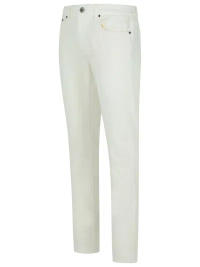 Pt05 'swing' White Cotton Jeans In White