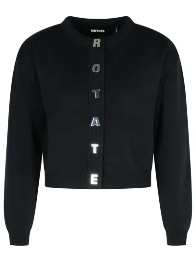 Rotate Birger Christensen Black Cotton Blend Cardigan