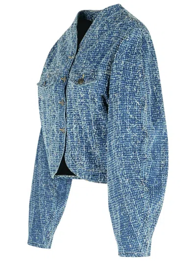 Rotate Birger Christensen Blue Cotton Short Jacket