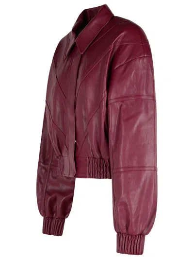 Rotate Birger Christensen Burgundy Polyester Bomber Jacket In Burgundy