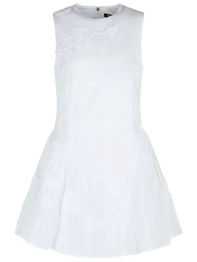 Rotate Birger Christensen Bright White Cotton Poplin Mini Dress In White