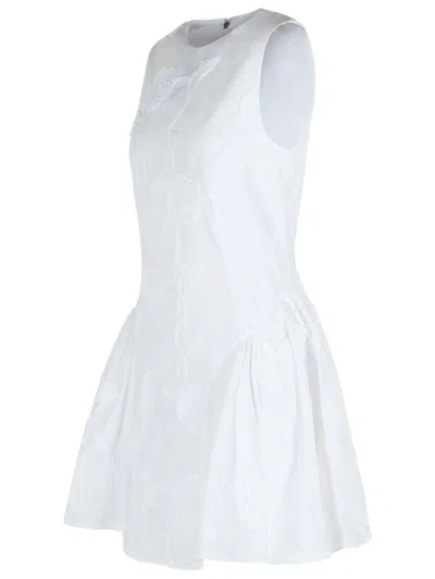 Rotate Birger Christensen Bright White Cotton Poplin Mini Dress In White