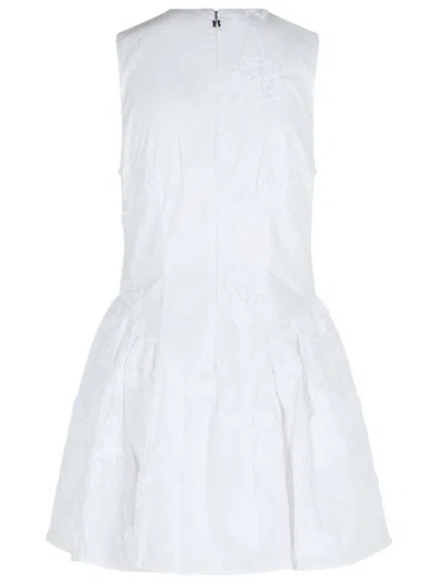 Rotate Birger Christensen Bright White Cotton Poplin Mini Dress In White