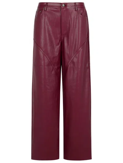 Rotate Birger Christensen Panelled Button-fastening Pants In Burgundy