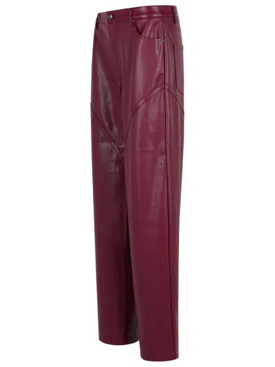 Rotate Birger Christensen Panelled Button-fastening Pants In Burgundy