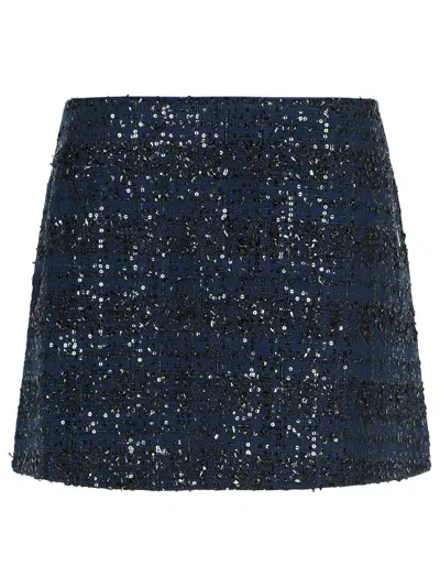 Rotate Birger Christensen Rotate Dark Blue Polyester Miniskirt In Blue
