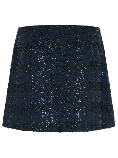 Rotate Birger Christensen Rotate Dark Blue Polyester Miniskirt In Blue