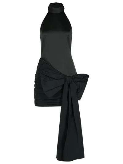 Rotate Birger Christensen Rotate Dress With Bow In Black Polyester In Black
