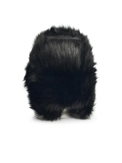 Ruslan Baginskiy 'aviator' Black Faux Fur Beanie In Black