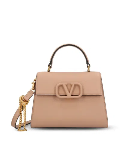 Valentino Small Calf Leather Vsling Top-handle Bag In Pink