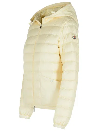 Moncler 'hede' Ivory Nylon Down Jacket In Yellow