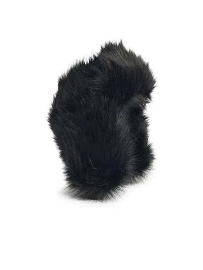 Ruslan Baginskiy 'aviator' Black Faux Fur Beanie
