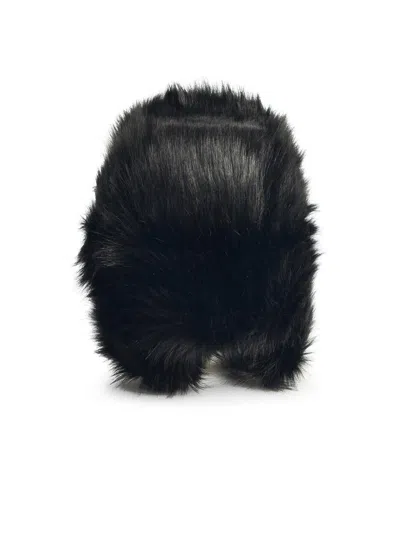 Ruslan Baginskiy 'aviator' Black Faux Fur Beanie