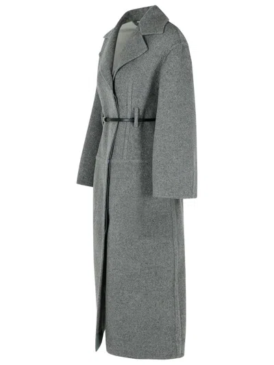 Jil Sander Grey Virgin Wool Coat In Gray