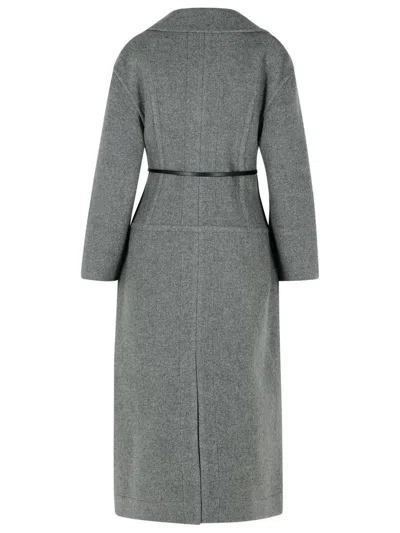 Jil Sander Grey Virgin Wool Coat In Gray