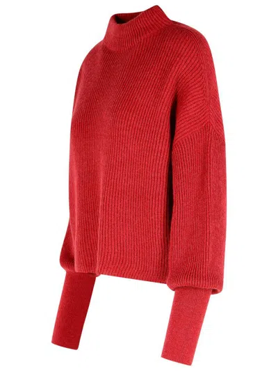 Closed Raspberry Alpaca Blend Sweater In Red