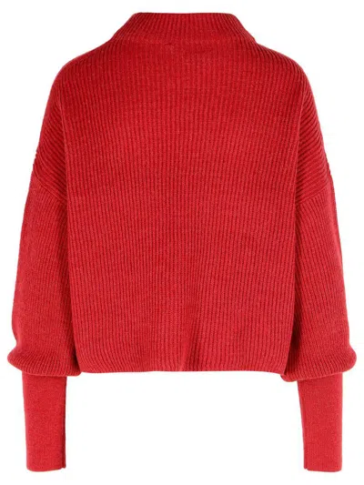 Closed Raspberry Alpaca Blend Sweater In Red