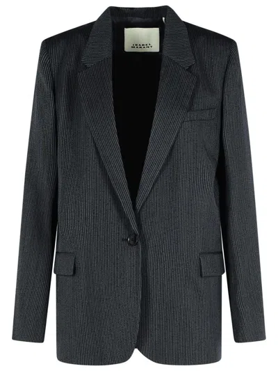 Isabel Marant 'omelia' Black Virgin Wool Blend Blazer In Black