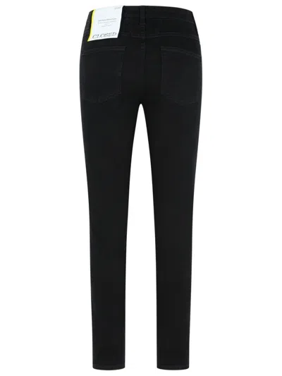 Closed Zippered Tapered Denim Jeans In Black