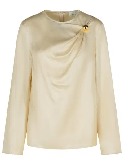 Loulou Studio 'azae' Draped Blouse In Ivory Silk